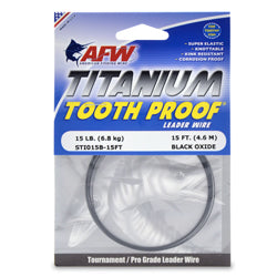 AFW Titanium Tooth Proof Single Strand Leader Wire Black Oxide 15 ft 10-100 lb - 15 image