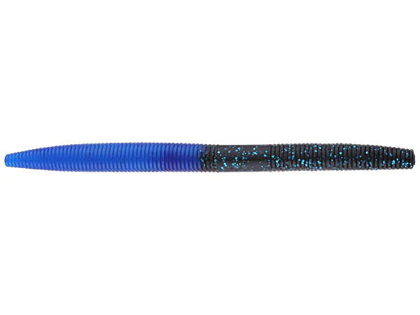 Gambler Fat Ace Stick Worm 6" 5pk - Black/Blue Tail image
