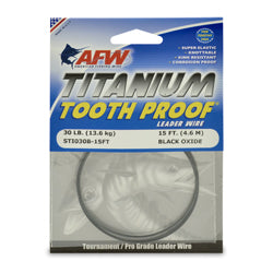 AFW Titanium Tooth Proof Single Strand Leader Wire Black Oxide 15 ft 10-100 lb - 30 image