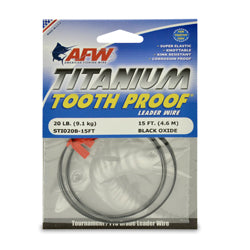 AFW Titanium Tooth Proof Single Strand Leader Wire Black Oxide 15 ft 10-100 lb - 20 image