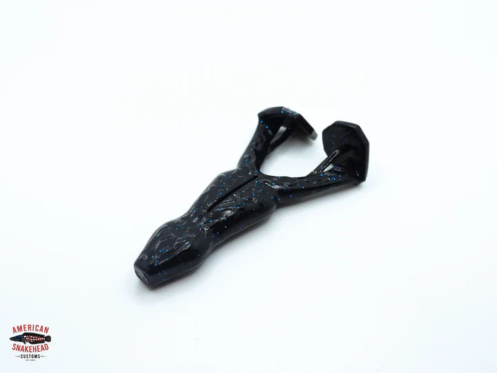 American Snakehead Customs FRANKENFROG 3 Pack plus Wide Gap Hook - Black N' Blue image