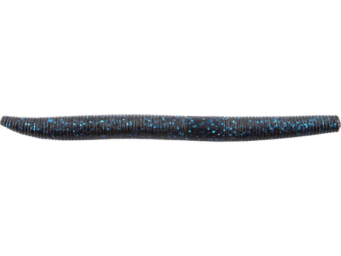 Gambler Fat Ace Stick Worm 6" 5pk - Black/Blue Flake image