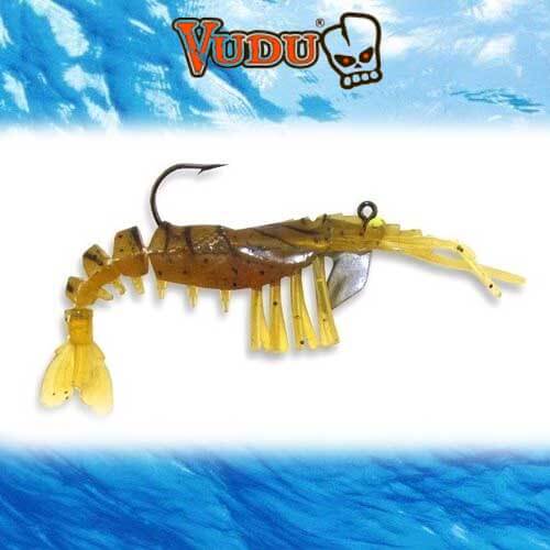 Egret Baits Jumbo Vudu Shrimp 4" 2PK - Rootbeer image