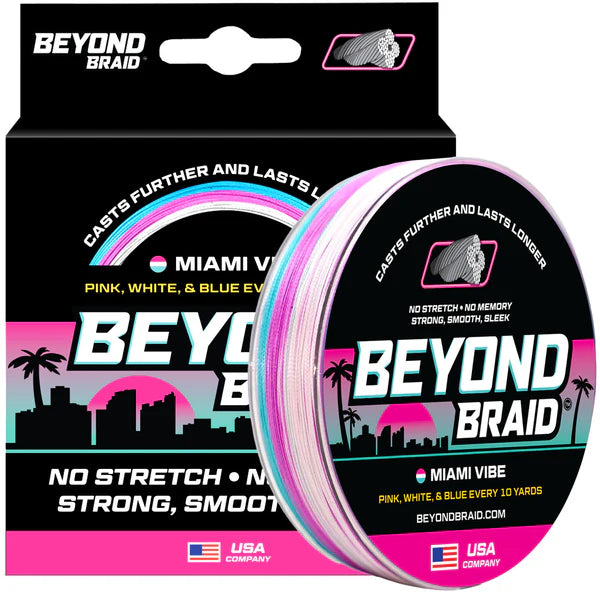 Beyond Braid MIAMI VIBE - PINK, WHITE, & BLUE 500yd 10-80lb Spool - 40 image