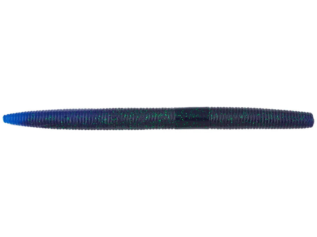 Gambler Fat Ace Stick Worm 6" 5pk - June Bug Blue Tip image