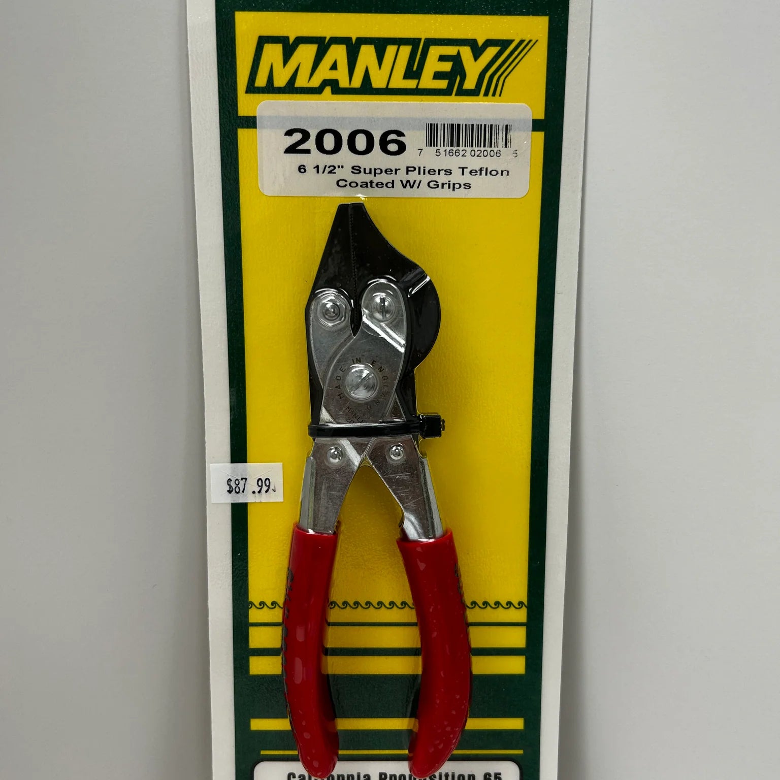 MANLEY 6.5” Super Pliers Teflon Coated w/ Grips image 0
