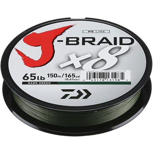 DAIWA J-BRAID X8 BRAIDED LINE 165 YD DARK GREEN 8-65 LB - 8 image